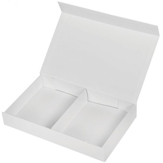 Коробка подарочная складная,  белый, 16*24*4  см,  кашированный картон, тиснение