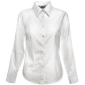 Рубашка «Lady-Fit Long Sleeve Oxford Shirt», белый_M, 70% х/б, 30% п/э, 130 г/м2