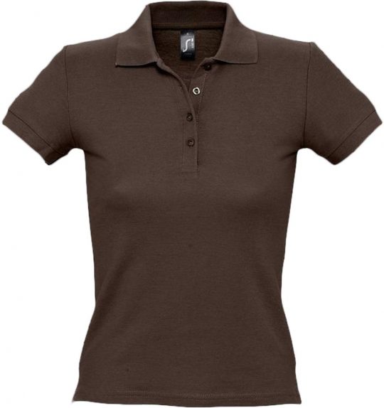 Рубашка поло женская PEOPLE 210 шоколадно-коричневая, размер M