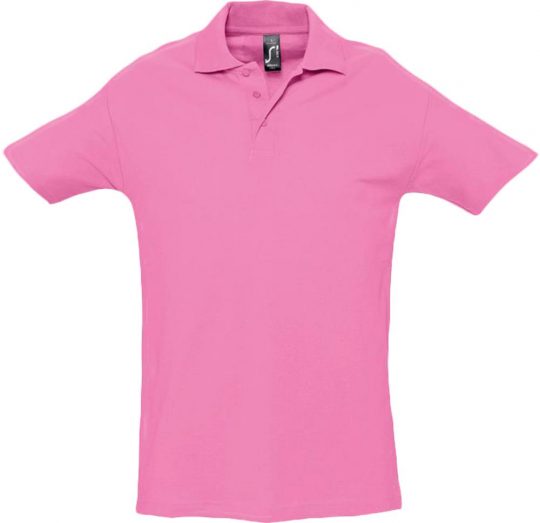Рубашка поло мужская SPRING 210 розовая, размер M