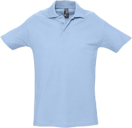 Рубашка поло мужская SPRING 210 голубая, размер M