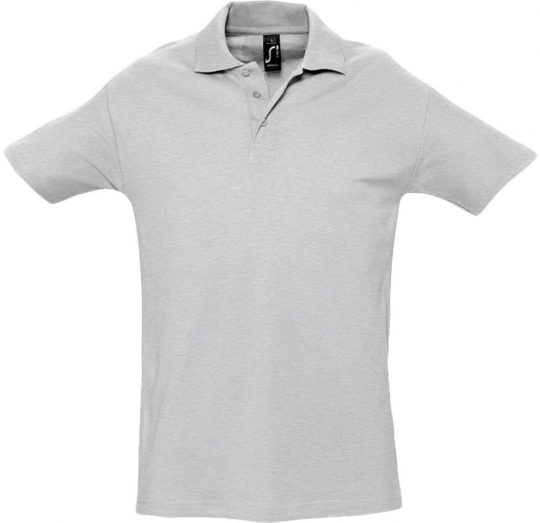 Рубашка поло мужская SPRING 210 светло-серый меланж, размер L
