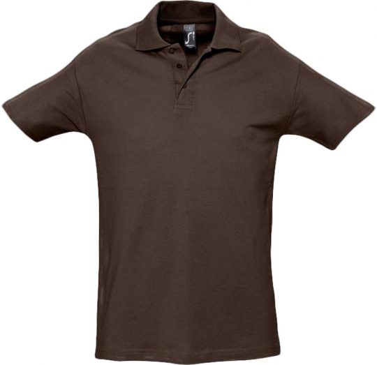 Рубашка поло мужская SPRING 210 шоколадно-коричневая, размер L
