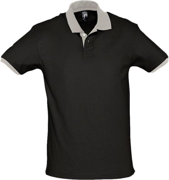 Рубашка поло Prince 190 черная с серым, размер XXL