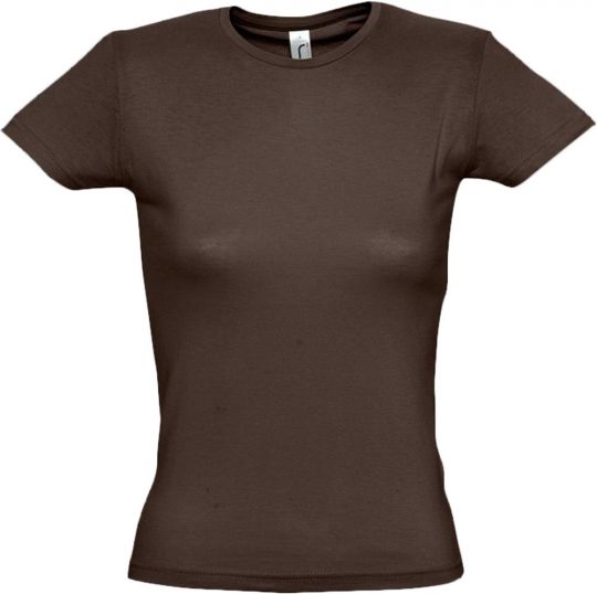 Футболка женская MISS 150 шоколадно-коричневая, размер XXL