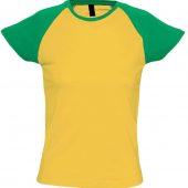 Футболка женская MILKY 150 желтая с зеленым, размер L