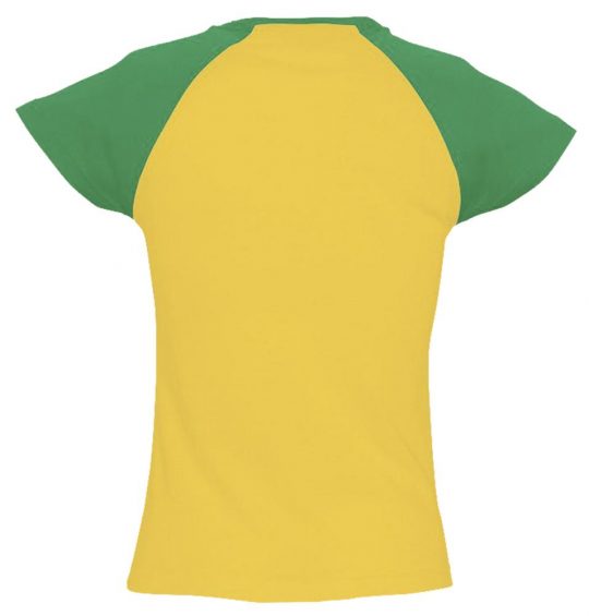 Футболка женская MILKY 150 желтая с зеленым, размер XL