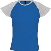 Футболка женская MILKY 150, ярко-синяя с серым меланжем, размер S