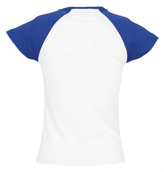 Футболка женская MILKY 150 белая с ярко-синим, размер XL