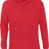 Рубашка поло мужская с длинным рукавом STAR 170 красная, размер S
