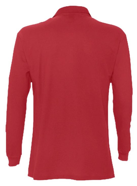 Рубашка поло мужская с длинным рукавом STAR 170 красная, размер M