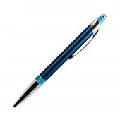 Шариковая ручка, Bali, корпус-алюминий, покрытие синий/голубой, отделка – хром. детали