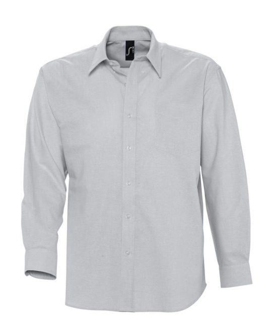 Рубашка мужская с длинным рукавом BOSTON серая, размер XL