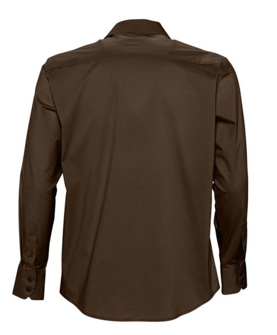 Рубашка мужская с длинным рукавом Brighton темно-коричневая, размер XL