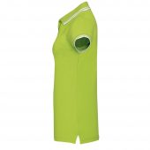 Рубашка поло женская PASADENA WOMEN 200 с контрастной отделкой, зеленый лайм/белый, размер L