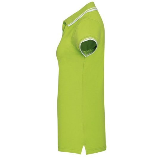 Рубашка поло женская PASADENA WOMEN 200 с контрастной отделкой, зеленый лайм/белый, размер M