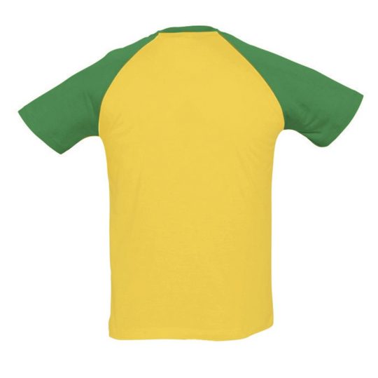 Футболка мужская двухцветная FUNKY 150, желтая с зеленым, размер XL