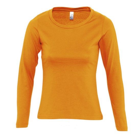 Футболка женская с длинным рукавом MAJESTIC оранжевая, размер XL