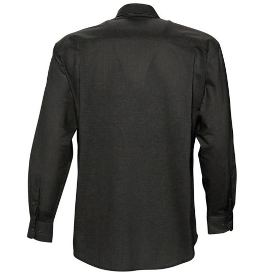Рубашка мужская с длинным рукавом BOSTON черная, размер XXL
