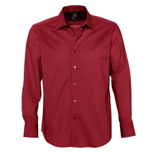 Рубашка мужская с длинным рукавом BRIGHTON красная, размер M