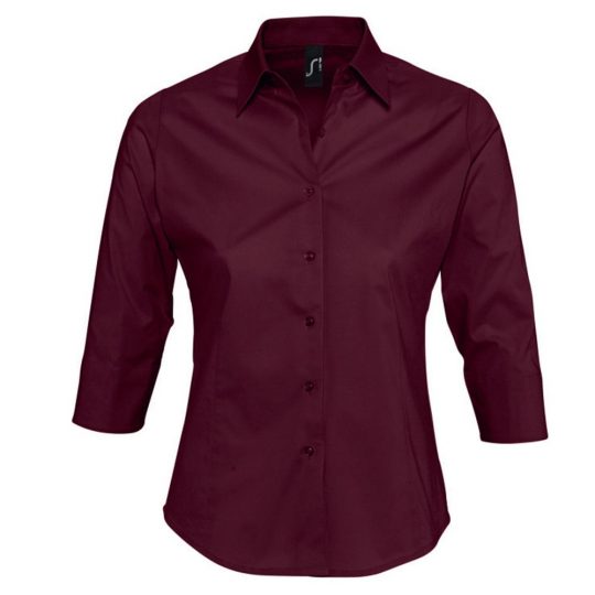 Рубашка женская с рукавом 3/4 EFFECT 140 бордовая, размер L