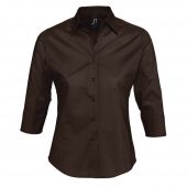 Рубашка женская с рукавом 3/4 EFFECT 140 темно-коричневая, размер L