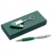 Набор Notes: ручка и флешка, зеленый