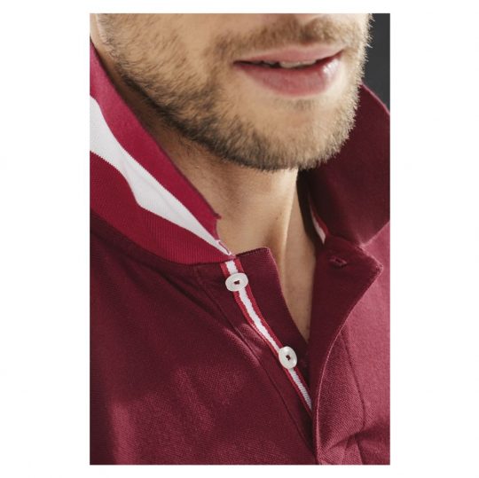 Рубашка поло мужская PATRIOT белая с красным, размер L
