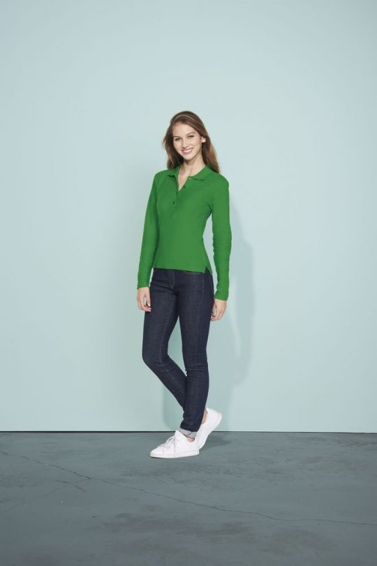 Рубашка поло женская PODIUM ярко-зеленая, размер XL