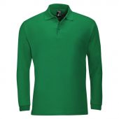 Рубашка поло мужская с длинным рукавом WINTER II 210 ярко-зеленая, размер S