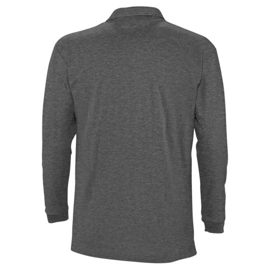 Рубашка поло мужская с длинным рукавом WINTER II 210 черный меланж, размер L