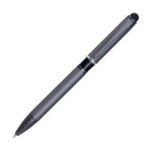 Шариковая ручка, IP Grey stone, цвет.база под лазерную гравировку, нажимной. мех-м, корпус-металл.,черный, сил. стилус
