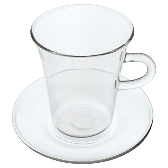 Чашка для чая или кофе с блюдцем Glass Duo