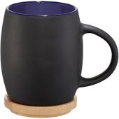 Керамическая чашка Hearth с деревянной крышкой-костером, черный/синий, арт. 009151503