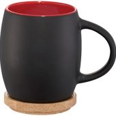 Керамическая чашка Hearth с деревянной крышкой-костером, черный/красный, арт. 009151403