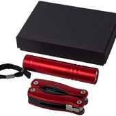 Подарочный набор Scout с многофункциональным ножом и фонариком, красный, арт. 009160803