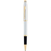 *Ручка роллер Cross модель Century II в футляре серебристая с золотом, арт. 009004303
