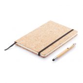 Блокнот Cork на резинке с бамбуковой ручкой-стилус, А5, арт. 009296306