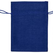 Мешочек подарочный, искусственный лен, средний, темно-синий, арт. 009540203