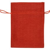 Мешочек подарочный, искусственный лен, средний, красный, арт. 009540103