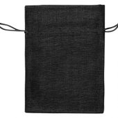 Мешочек подарочный, искусственный лен, средний, черный, арт. 009540003