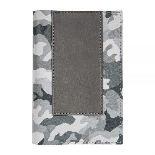 Обложка для паспорта,”Military”,серый камуфляж, кожа натуральная 100%