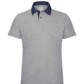Рубашка поло мужская DNM Forward серый меланж/синий джинс, размер XXL