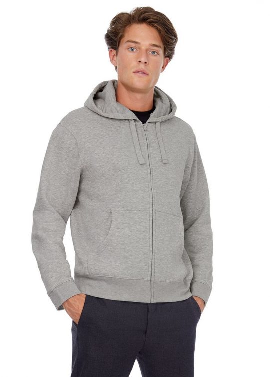 Толстовка мужская Hooded Full Zip серый меланж, размер XXL