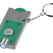 Брелок-держатель для монет “Allegro” с фонариком, зеленый/серебристый, арт. 013457703