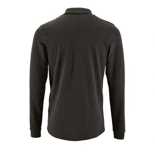 Рубашка поло мужская с длинным рукавом PERFECT LSL MEN черный меланж, размер XL