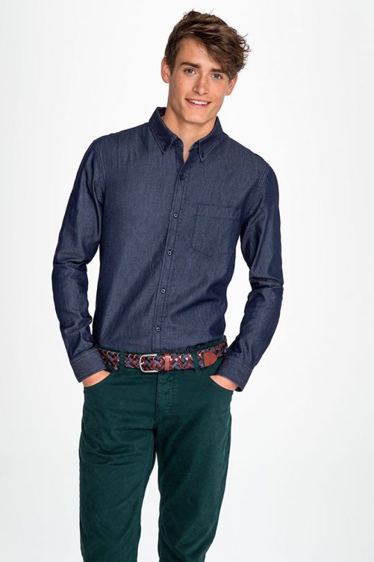 Рубашка мужская BARRY MEN синяя (деним), размер 3XL