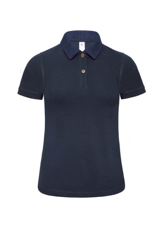 Рубашка поло женская DNM Forward темно-синяя/джинс, размер XL