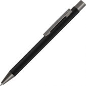 Ручка шариковая UMA «STRIGHT GUM» soft-touch, с зеркальной гравировкой, черный, арт. 014147703