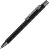 Ручка шариковая UMA «STRIGHT GUM» soft-touch, с зеркальной гравировкой, черный, арт. 014147703